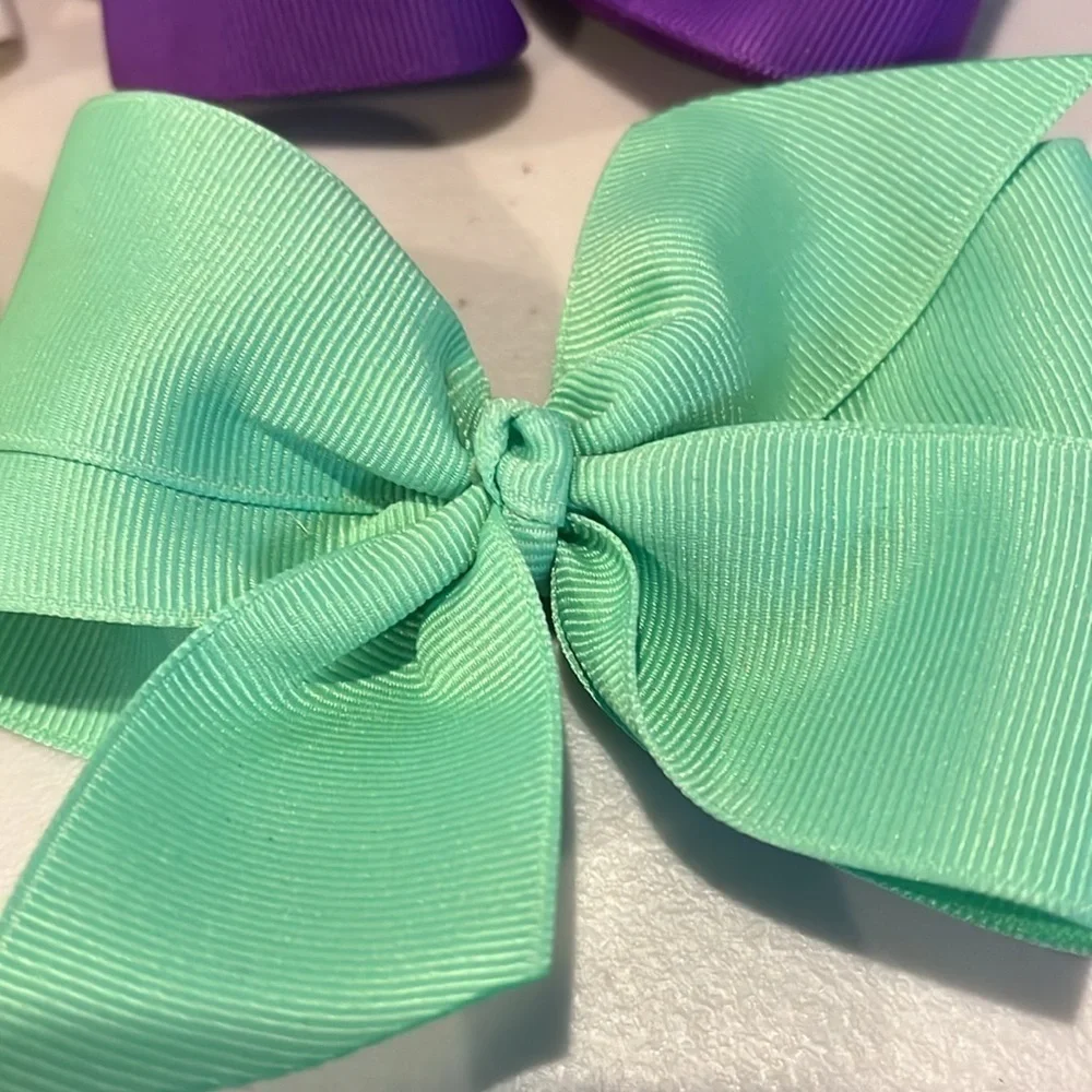 girls hair bows clips. Bundle of 10. 4 inch total length.  2 inch alligator clip
